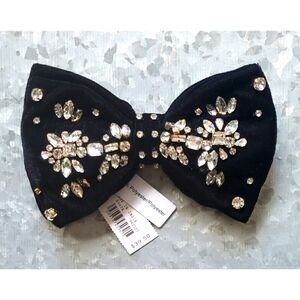 J.Crew Velvet bow clip with crystals